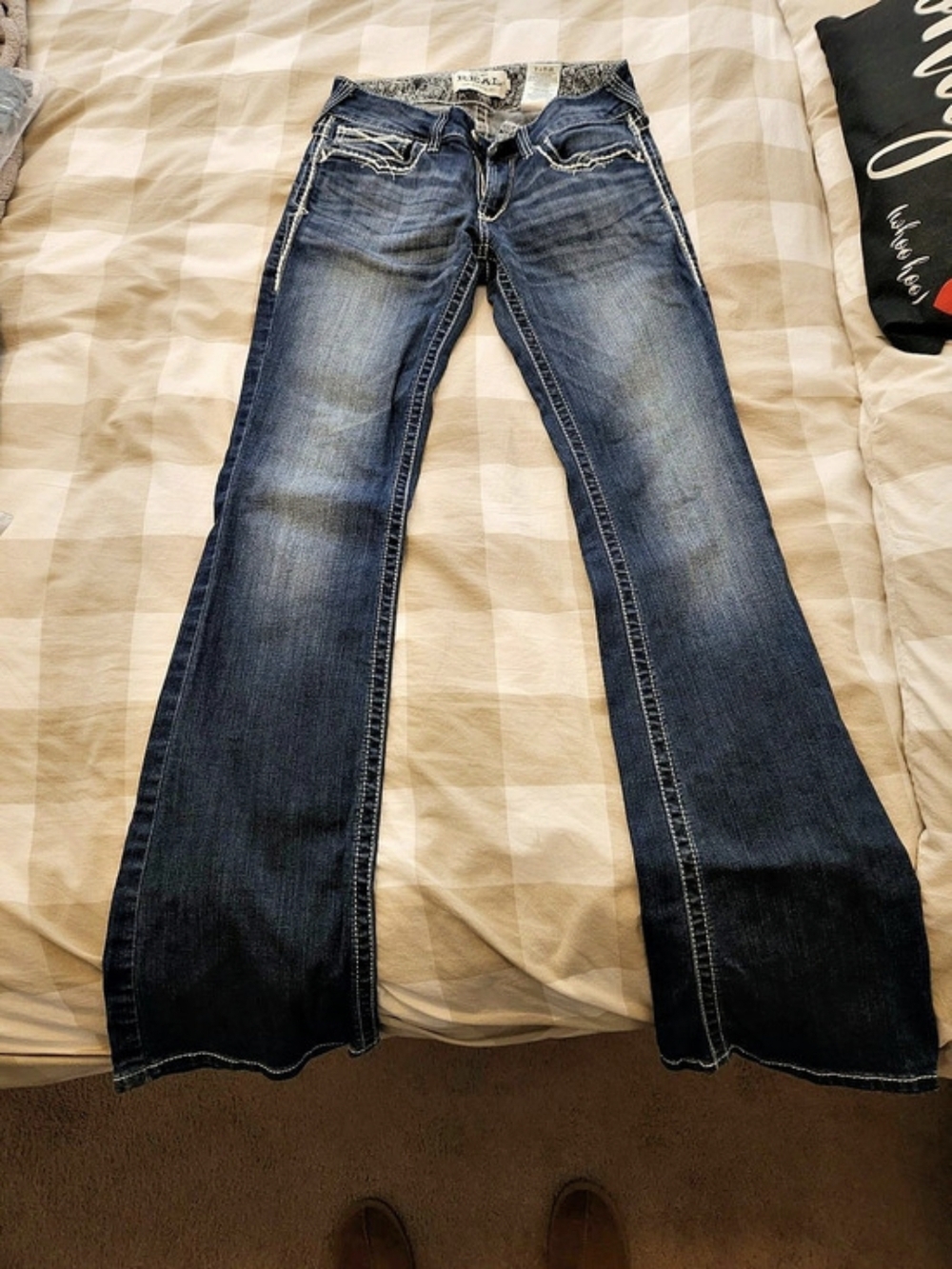 Ariat REAL Denim Flare Jeans in Blue Waist 28L